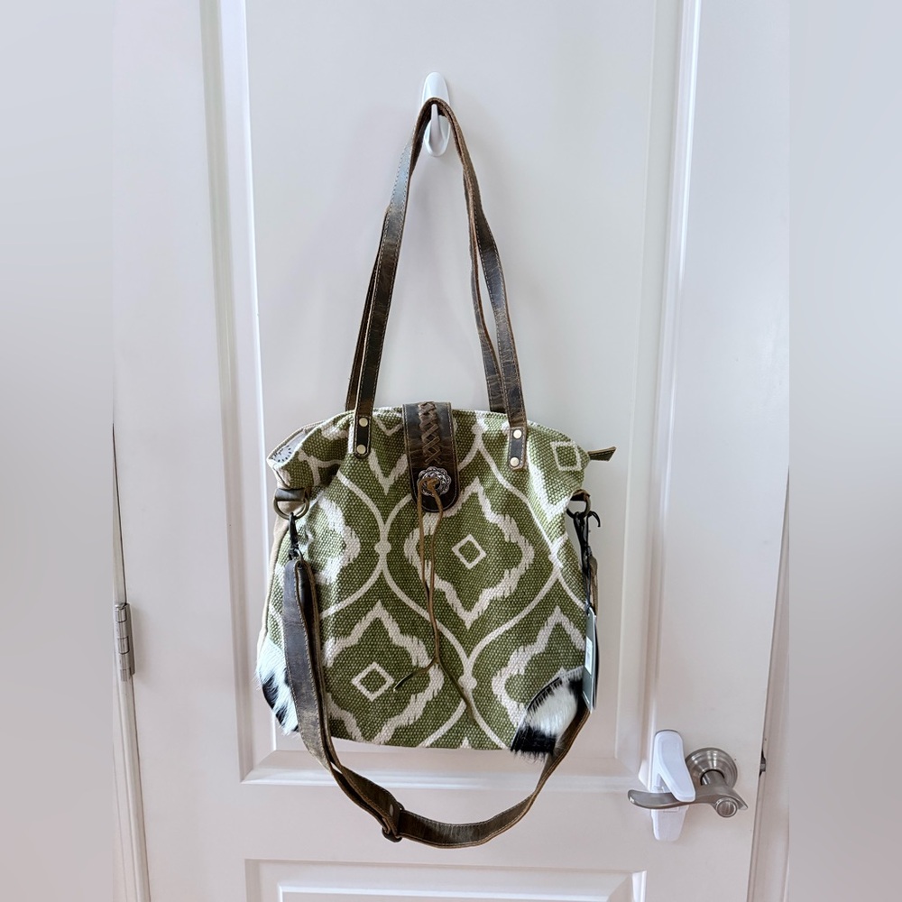 Myra Bag Olive Patterned Shoulder Bag